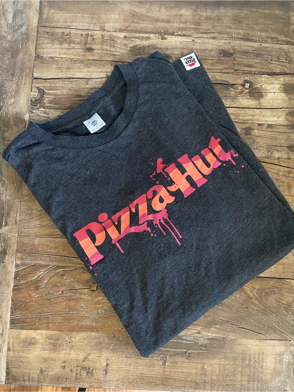 Men's Charcoal Graphic Logo Tee- Pizza Hut
